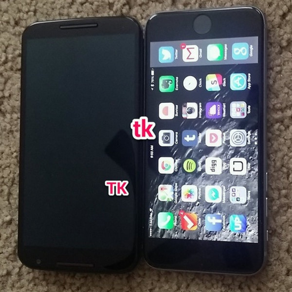 Nexus, Apple, смартфон, android lollipop, Nexus 6 позирует рядом с iPhone 6 Plus